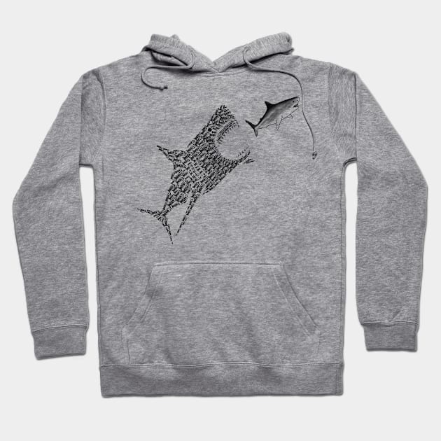 Shark Fish Ocean Rebellion Together Comic Art Funny Politics Eat Hoodie by Kibo2020